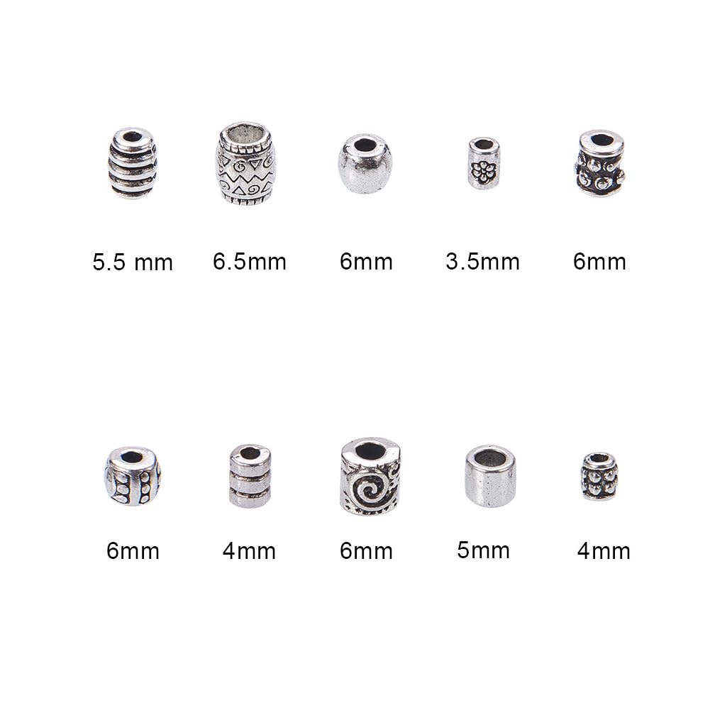 PandaHall, 50 perline in lega di stile tibetano, 20 x 7 x 3 mm