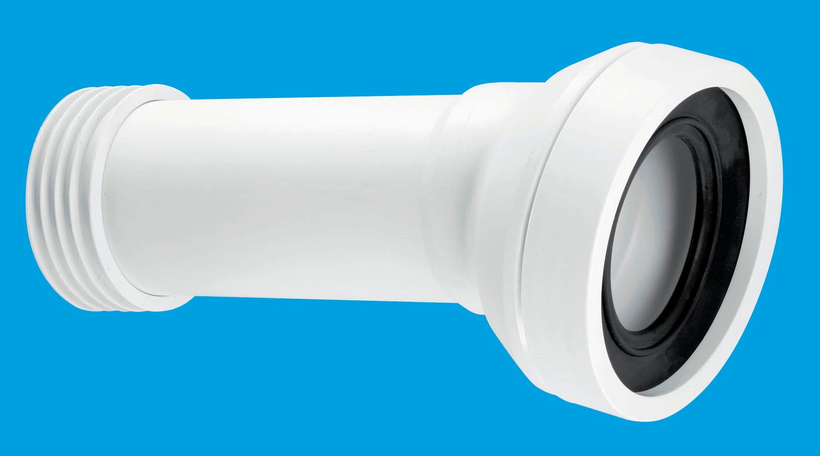 Mcalpine White 14 Degree Angle Adjustable Length Rigid Wc Pan Connector Wc-Con7b