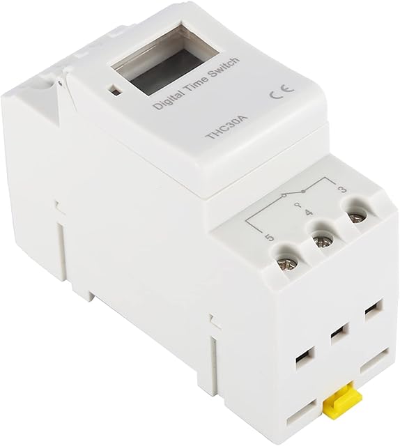 Digital Timer Switch, AC-DC Programmable Timer Switch Digital LCD DIN Rail Time Relay Switch 30A, rail-type digital time switch (220V)