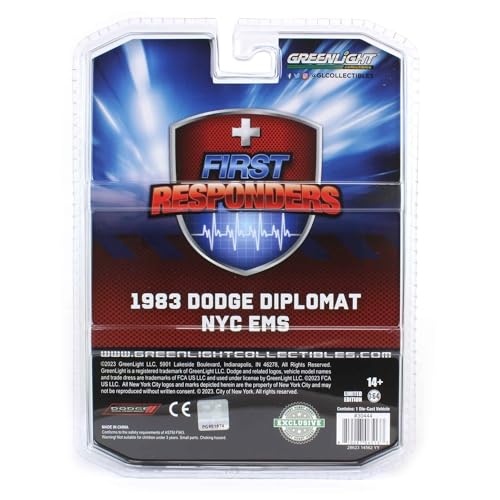 Greenlight 1983 Dodge Diplomat NYC EMS Modelo 1/64 miniatura 3