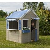 EINSATZ: Das Spielhaus ist für Kinder ab 3 Jahren geeignet. Kaufmannsladen, Kiosk oder Theater - Das Holzhaus für Kinder ist vor keiner Spielidee sicher.