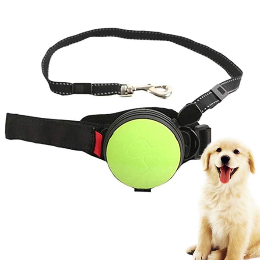 COMOCE Retractable Dog Leash,10Ft Hands Free Extendable Puppy Running Leash,Auto Locking,Adjustable Waist Belt for Walking, Jogging, Travel for Medium And Large Dogs,Black,Green