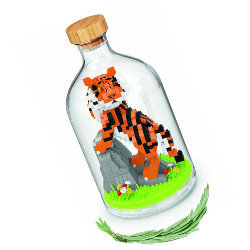 WiseHawk Kit of miniature blocks to assemble insects and small animals. Includes methacrylate bottle to protect the construction. Tiger - Image 4
