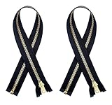 2 Pieces YKK #5 Brass Separating Metal Zippers for Jackets, Coats, Sewing, & Crafts - 24