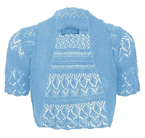 My Fashion Store  Boléro Mujer niña Chal enveloppant Gancho Tejer Capeline Courte Azul Celeste 36