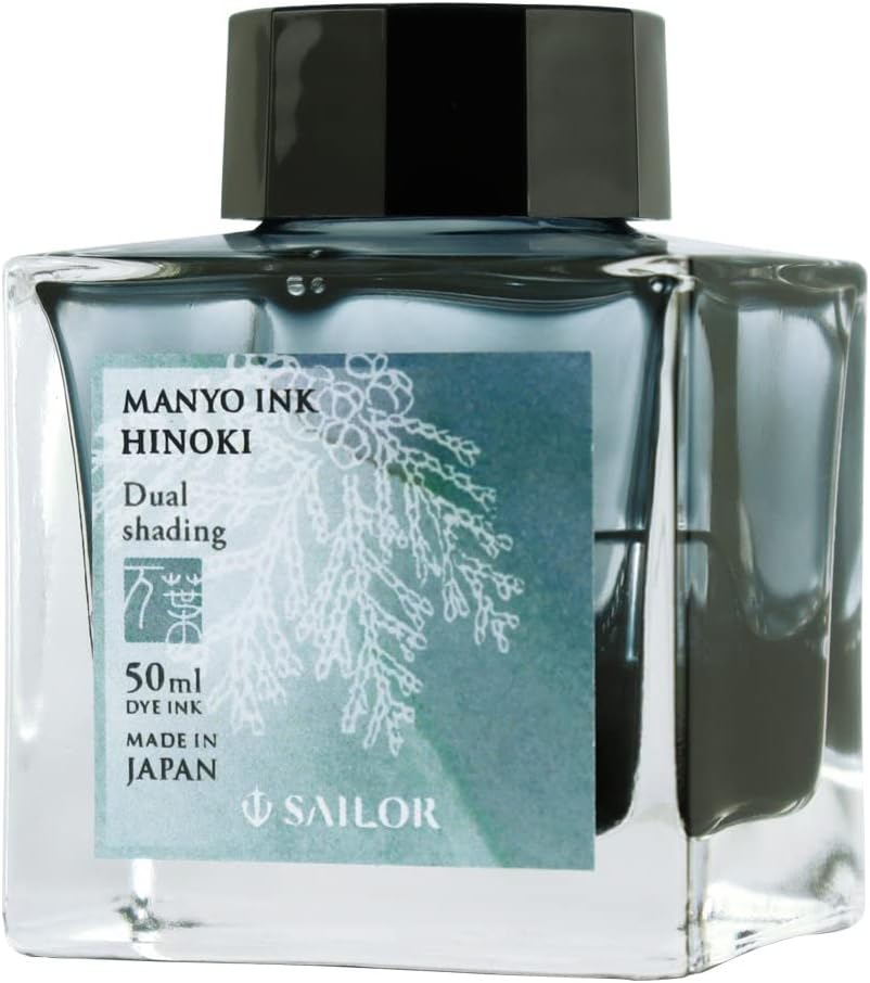 Sailor, Manyo Ink, 50ml Bottle, Hinoki (Blue-Gray), 132009218