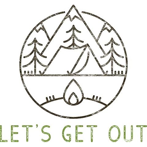 Lets Get Out Fun Outdoor Camping Window Truck Car Vinyl Bumper Sticker Decal 5'' x 4''