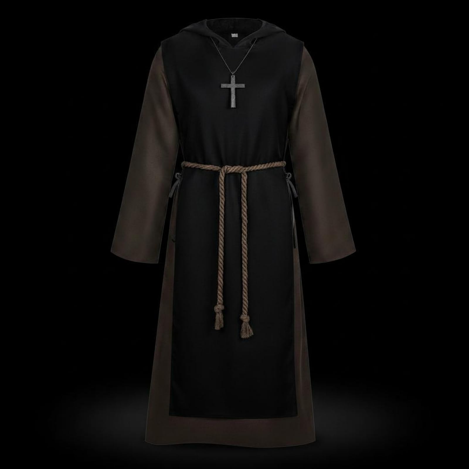 Mantello Halloween Costume Robe Tunica Cappuccio Veste Cappotto con Taglio Ampio E Drappeggio Lungo in Spandex per Carattere Drammatico in Luce Bassa