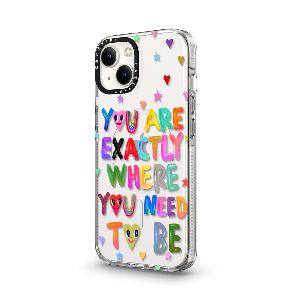 CASETiFY Przezroczyste etui na iPhone'a 14 [nie żółknie/ ochrona przed upadkiem 2 m / kompatybilne z Magsafe] - jesteś dokładnie - przezroczyste