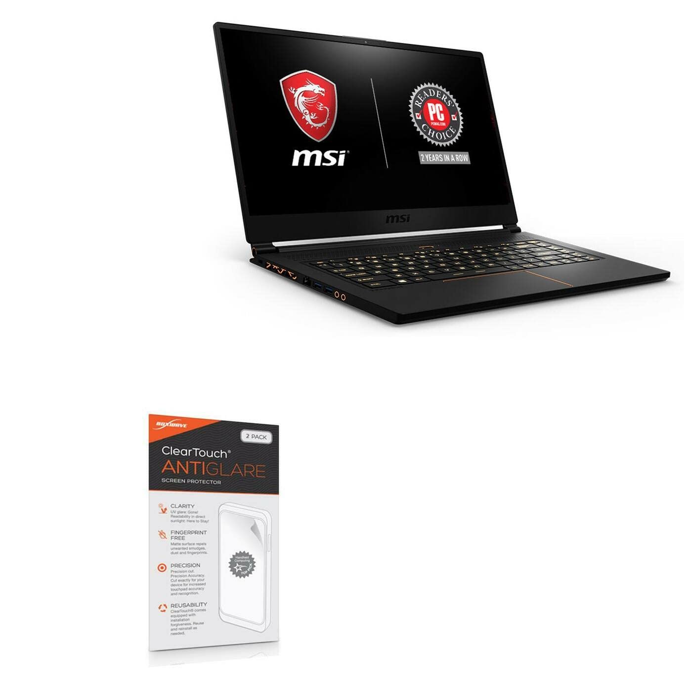 BoxWave Screen Protector Compatible with MSI GS65 Stealth Thin - ClearTouch Anti-Glare (2-Pack), Anti-Fingerprint Matte Film Skin