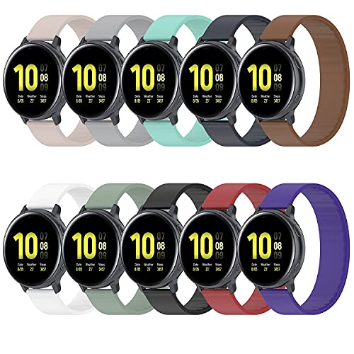 FitTurn Compatible with iTouch Air 3 40MM watch bands 10Pack Silicone Solo Loop Elastic Band Quick Release Stretchy Replacement Sports Straps iTouch Air 3 40mm/ iTouch Sport Smartwatch Accessory
