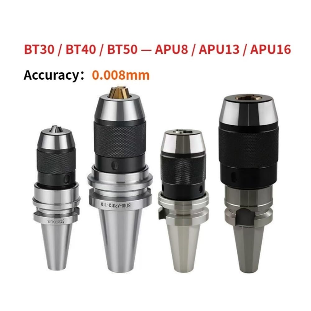 Portaherramientas industriales Portaherramientas autoajustable de 1 pieza BT APU08 APU13 APU16, soporte portabrocas automático acero aleado(30 * 08)