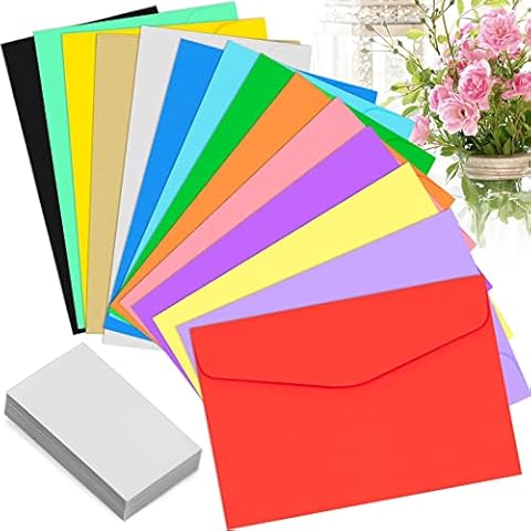 56 Sobres Mini KINGOZOYI Colores 11.5 x 8cm con 56 Tarjetas de Felicitación Cover
