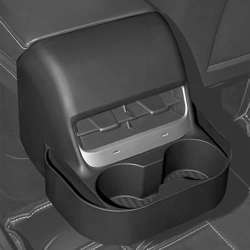 SENSHINE Silicone Cup Holder Inserts For Tesla Model 3/Y (2021-2024) – 3-Piece Set (Gray Trim)