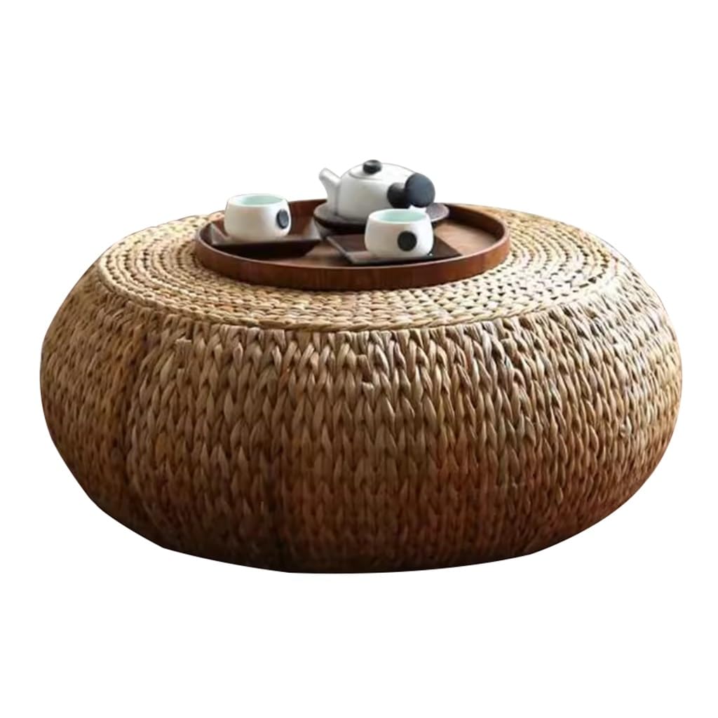 Low Table For Floor Retro Classic Rattan Weaving Coffee Table, Cute Oval Balcony Tea Table, Floor Kang Table, Housewarming Gift (Color : Natural color, Size : 50 * 25cm)