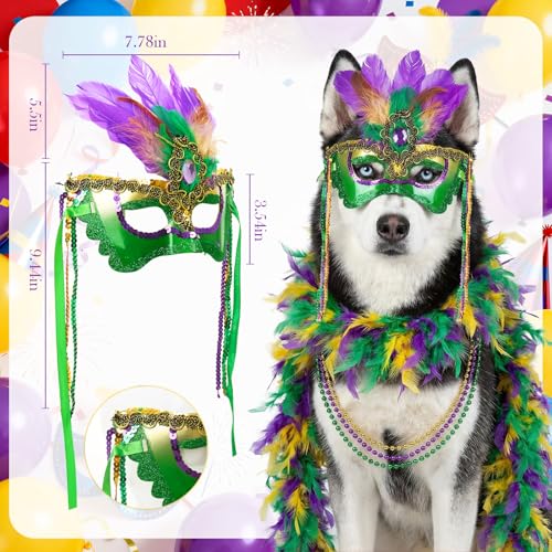 LEIFIDE Disfraz Mardi Gras para Perros Medianos y Grandes 5 Pzas miniatura 3