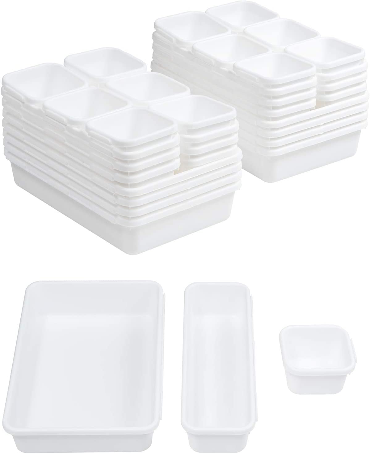 Styxon Interlocking Desk (32 PCS) Drawer Organizer Separators for Kitchen, Bathroom, Makeup, Office | White (B0BS1TS1LZ) Amazon Price History, Amazon Price Tracker