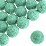 Durchmesser ca. 20 mm 20 echte Schurwoll Pompons 20mm Wollperle Filzperle Filzschmuck Wollkugeln, Farbe:mint