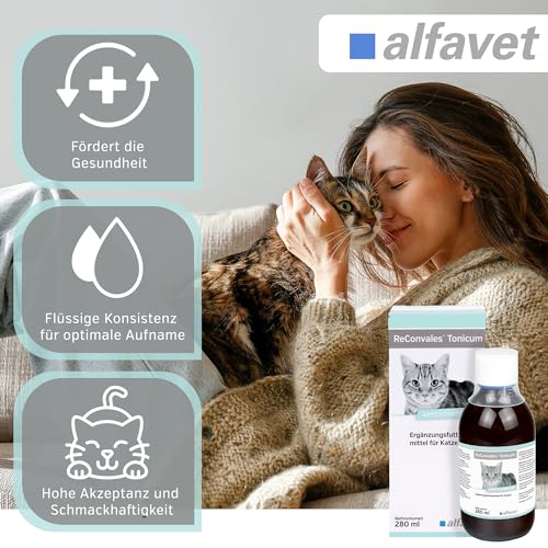 alfavet ReConvales Tonicum Katze, 280 ml, appetitanregendes Ergänzungsfuttermittel zur Rekonvaleszenz und bei Untergewicht