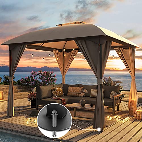 image for LAUSAINT HOME Patio Arc Gazebo Outdoor Canopy Tent 10'x10', Party Tent