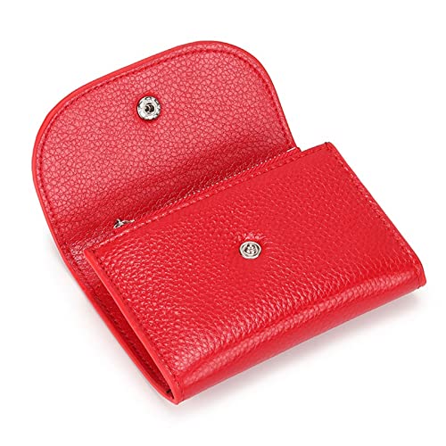 Women's Wallet Cowhide Leather Coin Purse Mini Women Card Wallet Multi-Function Women Leather Zipper Purse (Color : Grey)3