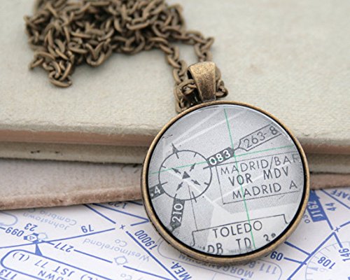 Huangwiglass Aviators Girlfriend Necklace Holiday Gifts for Pilots Woman Flight Chart Pilot Necklace Gift High Altitude Personalized Air Force Sky Charts