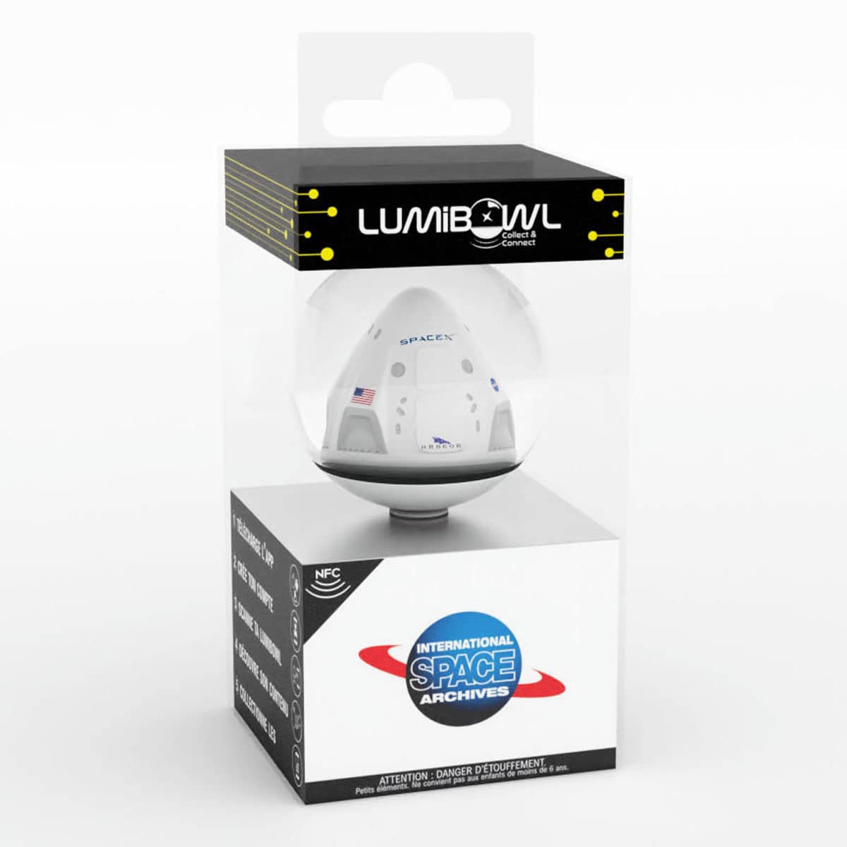 Lumibowl x isa - Connected Collectible Figure - Space x Crew Dragon Logo, 4.5 cm - Image 2