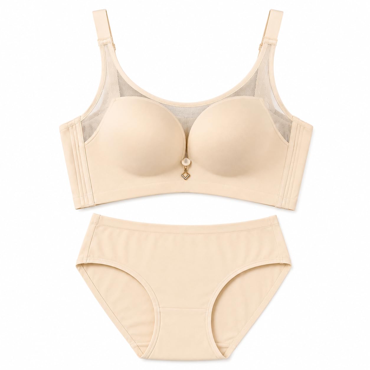 Everyday Bra & Panty Set, Wireless, Beige-image-41