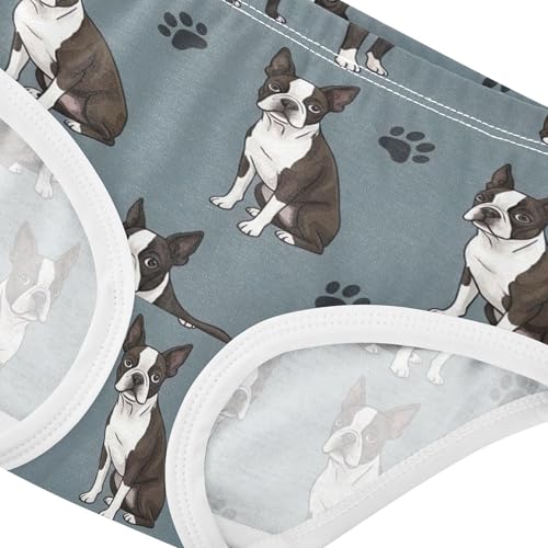 Cute Dogs Blue Gray Toddlers Underwear Floral 2t Cotton Panties Little Girl Stylish Briefs Kids Undies4
