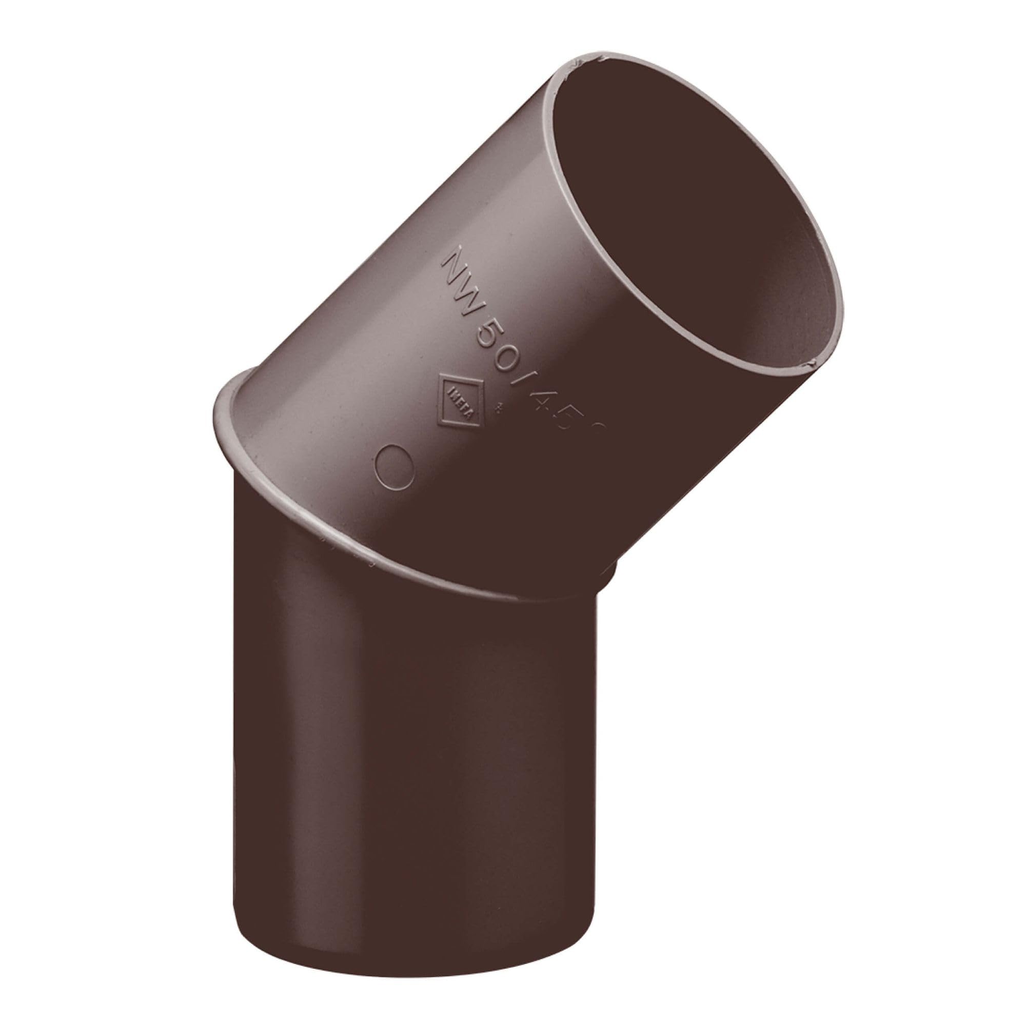 INEFA Rainwater Pipe Bend 45 Degrees for downpipe, PVC 100mm Dark Brown Connecting Piece Gutter Accessory, Simple Plug-in Installation, Made in Germany