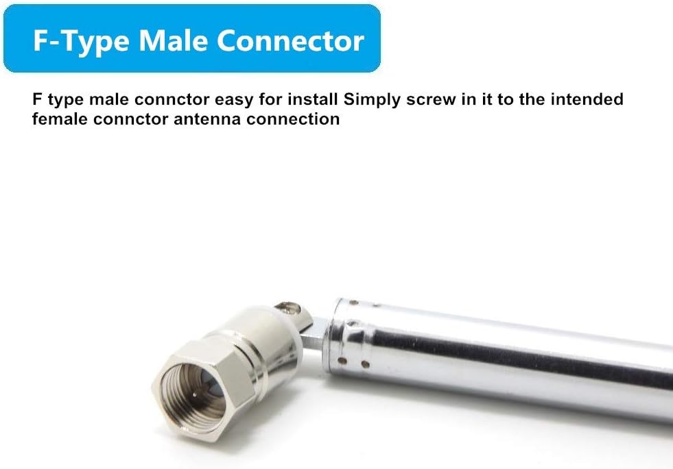 FM Radio Antenna, Ancable Indoor FM Telescopic Antenna 75 Ohm F Type Male Plug Connector with Adapter for Table Top Radio HiFi AV Stereo Receiver Mini System: Home Audio & Theater