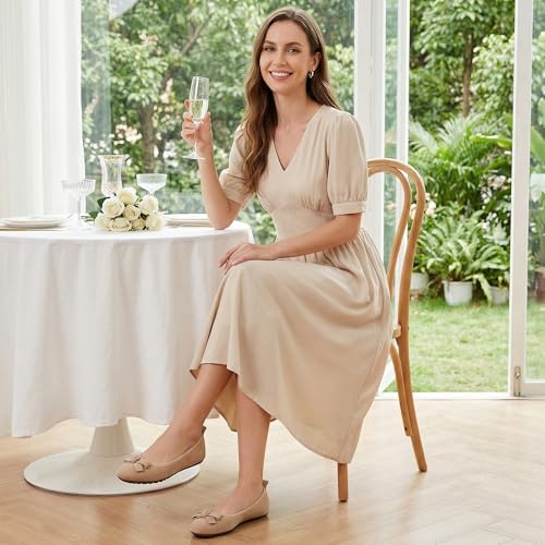 Image of Ecetana Women's Ballet Flats Comfortable Round Toe Foldable Slip-On Shoes | Portable Casual Bow Flats with Memory Foam Insole & Lightweight Non Slip Sole for Work Dressy Travel - All Day Comfort