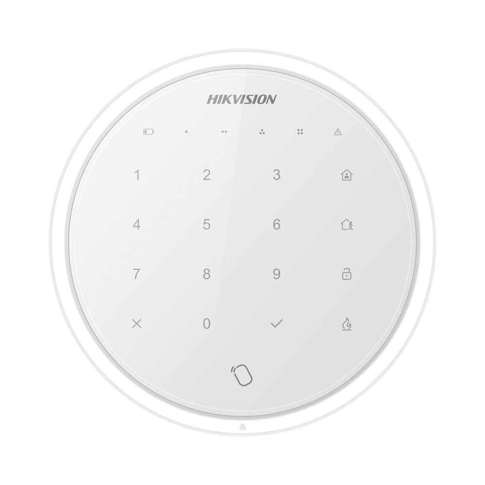 Hikvision Tastiera di Comando Touch Radio, Lettore Mifare Integrato, 10 Tasti, LED e Buzzer, Alimentazione 3 VDC- DS-PKA-WLM-868