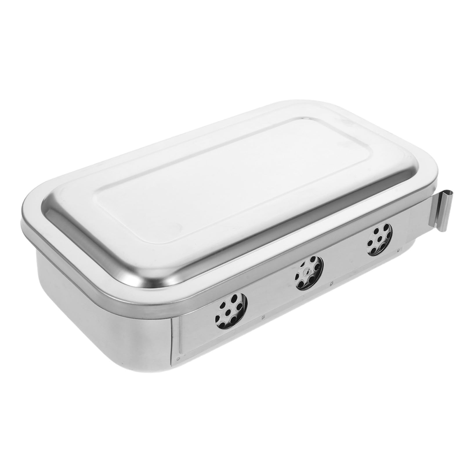 PRETYZOOM 3 Piezas Disco De Instrumento Quirúrgico Bandeja De Instrumentos Médicos Con Tapa Placa Con Tapa Plata Acero Inoxidable