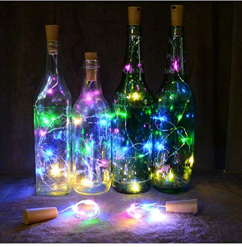 Luz De La Noche Estrellada Botella Led De Corcho Luz De La Noche Botella De Cobre Mini Funcionamiento De La Batería Estrella Luz De La Noche Diy Navidad, Rosa