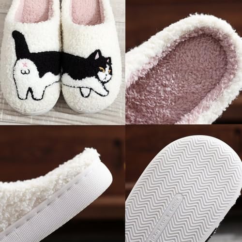 KEYUSHOP Fuzzy House Slipper Soft Plush Cute Cartoon Animal Slippers Dachshund Dog Slippers Kitten Slipper Memory Foam Slip-on Slippers Indoor Outdoor Shoes4