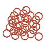 sourcingmap, o-ring in silicone, diametro 7 mm, diametro 5 mm, larghezza 1 mm, guarnizione vmq, confezione da 30 pezzi, colore: rosso