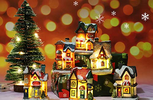 Amazon.co.jp: クリスマスの光る家 ミニチュアクリスマス村の家
