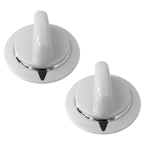 2x Dryer Timer Control Knob wMetal Ring Repl.#AP4980845 for Ge Hotpoint GTDL310EM2WS, GTDP300GM0WS, GTDP300GM1WS