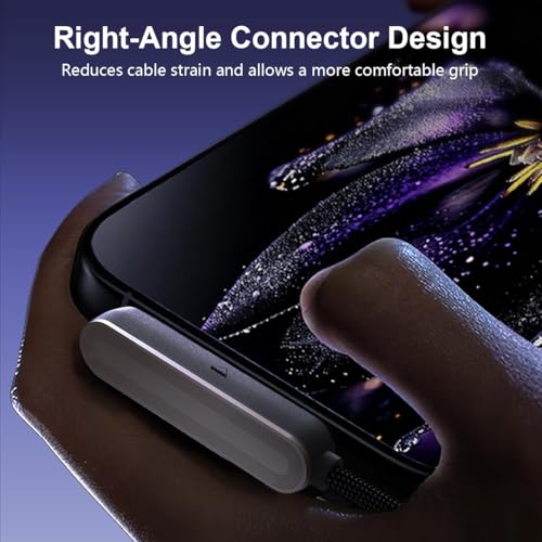 Image of Verilux PD 240W Type C Cable Fast Charging with Stand 4.9Ft, Right-Angle USB C with 480MBPS Data Transfer, Nylon C Type Cable Right Angle for iPhone 17 /17 Pro /17 Por Max /16 /15, Galaxy S26 /S25 /S24