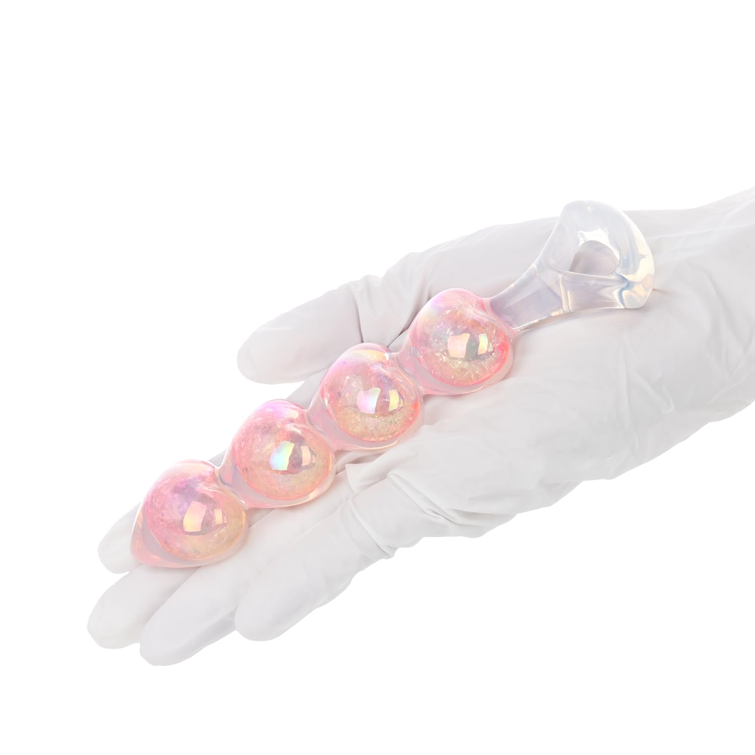 Anal Beads Anal Butt Plug for Beginner, 6.3” Dual Layer Small Pink-Heart Shape Silicone Anal Toy Adult Fantasy Anal Dildo for Women Couple Play