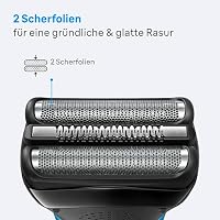 Braun Series 3 Elektrorasierer Herren – Rasierapparat mit 3 Flexiblen Klingen, 30 Minuten Akkulaufzeit, Trockenrasierer für Männer – 300s, Grau – Ansicht 3