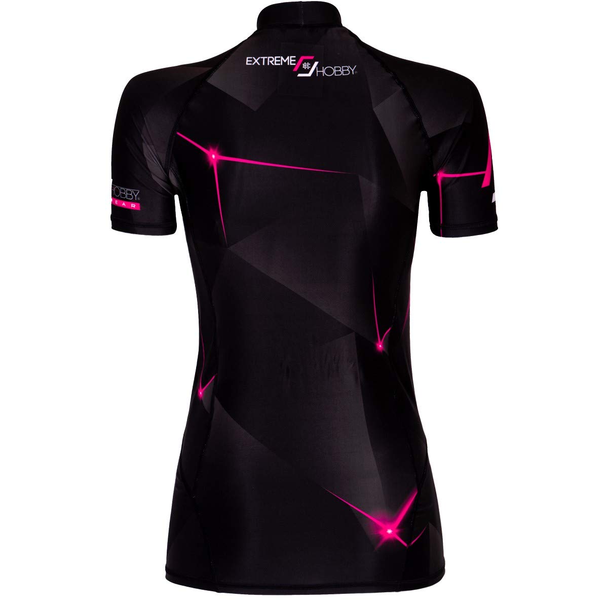 Rashguard damska koszulka z krótkim rękawem, szybkoschnąca, termoaktywna, ekstremalna technologia, fitness, joga, crossfit, XS, różowa