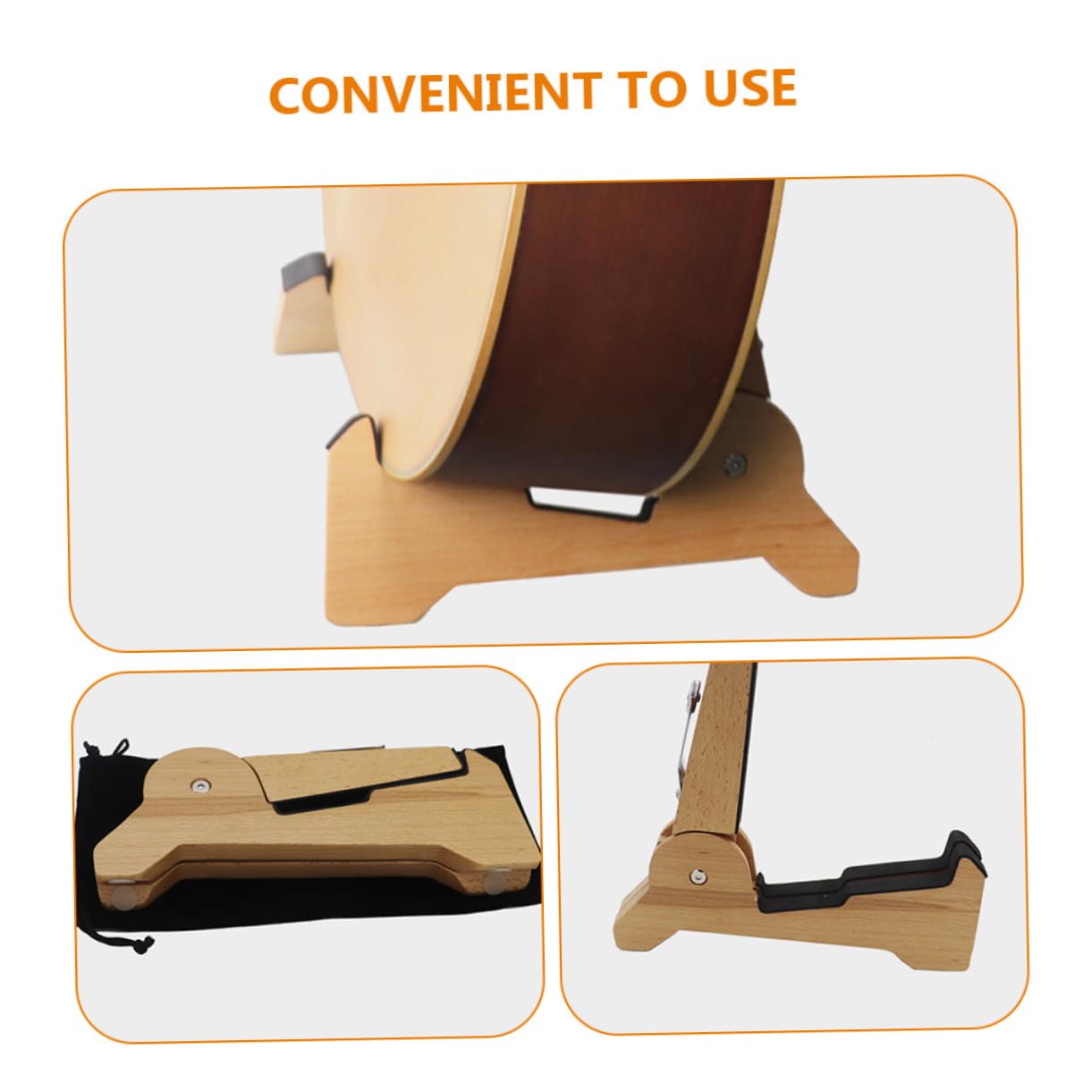 Supporto Chitarra da Terra per Basso Elettrico e Chitarra Elettrica, Design Pieghevole e Leggero in Materiale Sintetico per Music Room