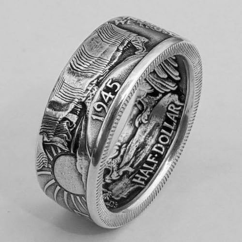 Handcrafted Morgan Dollar Coin Ring for Men, Vintage Wedding Band, Artisan-Crafted Personalized Jewelry, Antique US Coin Ring Gift for Him, Unique Retro Punk Accessory3