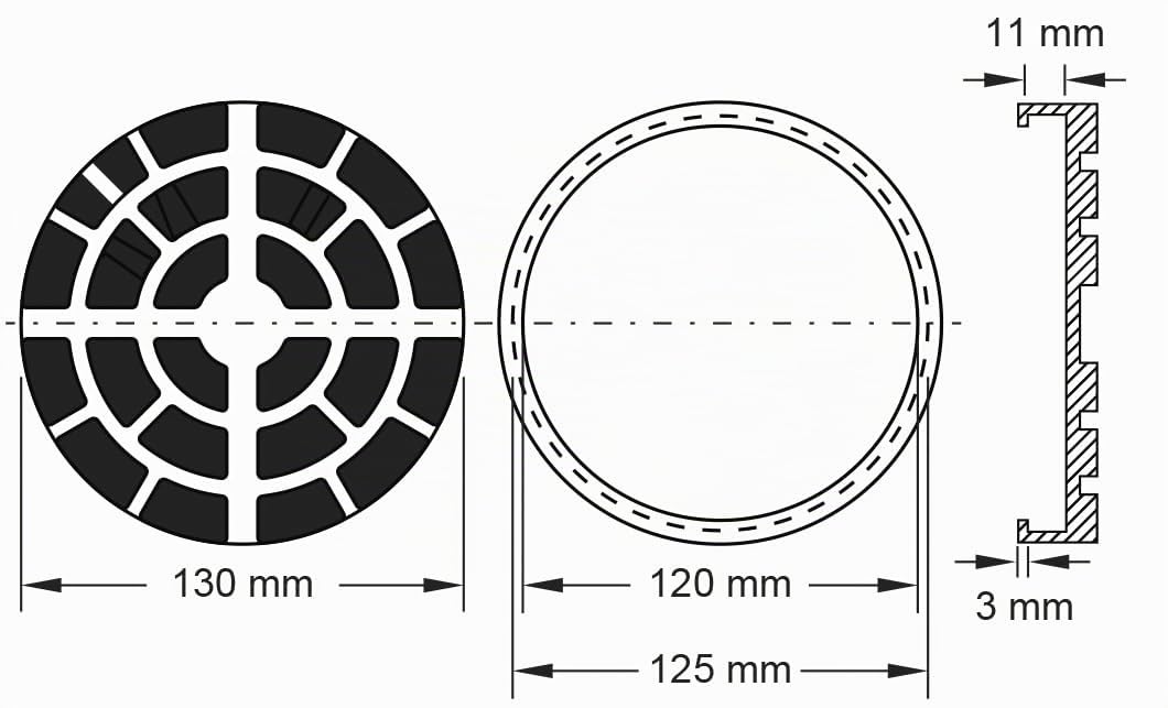 KS Tools 160.0472 Lot de 10 plaques en Caoutchouc pour Pont élévateur Ravaglioli, Ø 150 mm