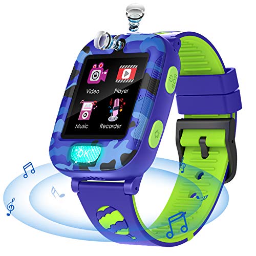Kids Smart Watch with Twinkle Flashlight - 1.54inch Touch Screen Smartwatch Two Way Call SOS Music Player 2 Cameras 6 Games Children Phone Watch for Boys Girls 4-12Y Birthday Gifts (Blue)