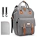 Pomelo Best Mochilas de Pañales y Biberones,Bolso del Bebé Mamá 2019 Edición,Impermeable con Estilo Oxford,Gran Capacidad con Portátil Cambiador y 2 pcs Ganchos Carrito Bebé (Gris)