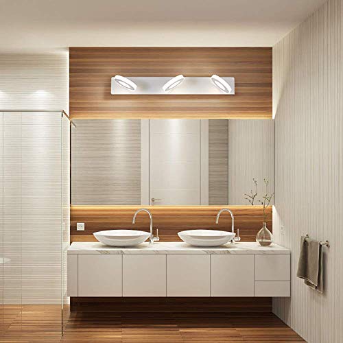 Applique murale de salle de bain, lumière de cadre de miroir, applique murale, lumières de maquillage à LED 9 W avec 3 têtes de lampe pivotantes, éclairage mural en acrylique pour miroir de