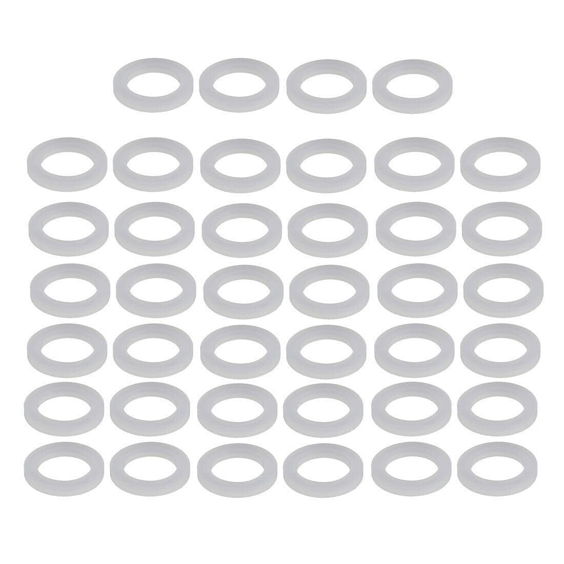 Werkzeugteil for 40-teiliges Sortiment an runden Unterlegscheiben aus transparentem Silikon mit den Maßen 16 mm x 24 mm x 3 mm